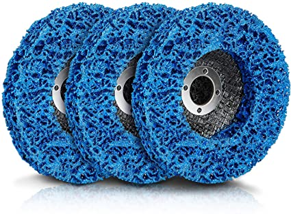 Paint Stripping Disc Wheel 3 Pieces Rust Stripper Strip Discs for 4 x 5/8 Inch Angle Grinder for Wood Metal Fiberglass Products Removing Paint Coating Rust (Blue)