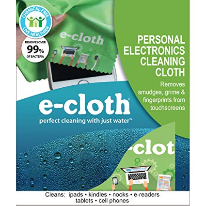 E-Cloth Personal Electronics Cleaning Cloth - Removes Smudges, Fingerprints, Bacteria From Phones, Tablets, and More