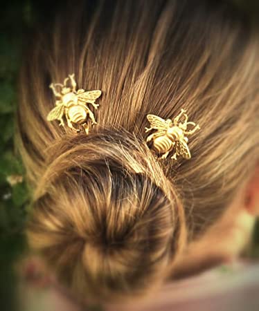 FXmimior Bridal Honeybee Bobby Pins Wedding Party Hair Pins Hair Accessories pack of 3 (gold)