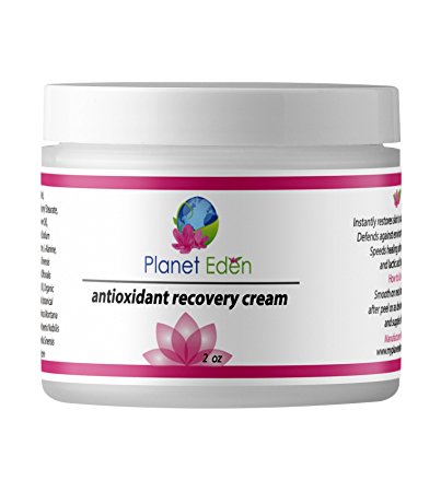 Planet Eden Organic Antioxidant Recovery Cream for Mature Skin- Soothes and Heals with Deep Moisture and Hyaluronic Acid - Excellent for Skin Peels
