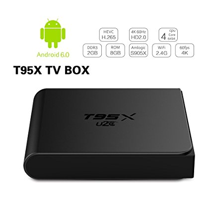 U2C T95X Mini Android TV Box 4K Ultra HD Powered by Amlogic S905X Quad Core 2.0GHz Android 6.0 2G/8G Smart TV Box