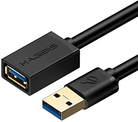 Hagibis USB Extension Cable USB 3.0 High Speed Extender Cord Male to Female Data Transfer for PS3/4, USB Flash Drive, Card Reader, Hard Drive, Keyboard, Printer, Camera, Scanner (3ft)