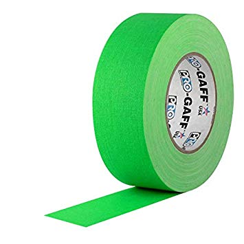 Pro Gaff / Gaffers Tape .5, 1, 2, 3, & 4 Inch Widths X Variable Lengths, 2 Inch, Fl. Green