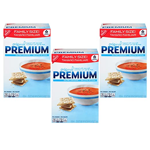 Premium Saltine Crackers, Family Size - 3 Boxes
