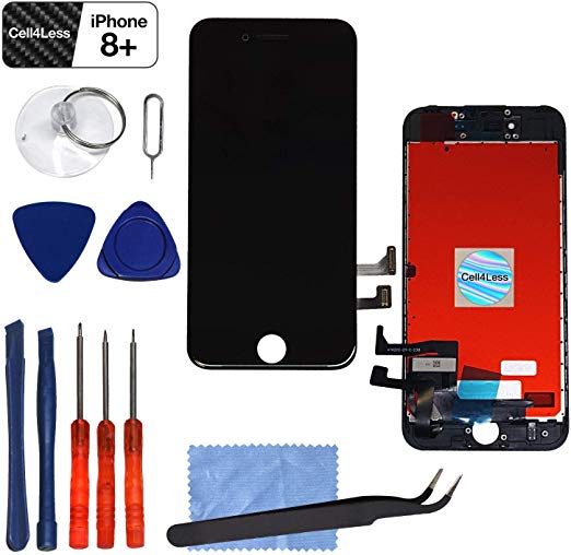 Screen Replacement Compatible with iPhone 8 Plus (5.5 inch) by CELL4LESS -3D Touch LCD Screen Digitizer Replacement Includes Digitizer, Screen and Tool Set