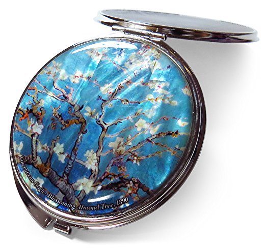 Compact Makeup Mirror Cosmetic Korean Mother of Pearl Lacquered Vincent van Gogh Almond Blossom #27