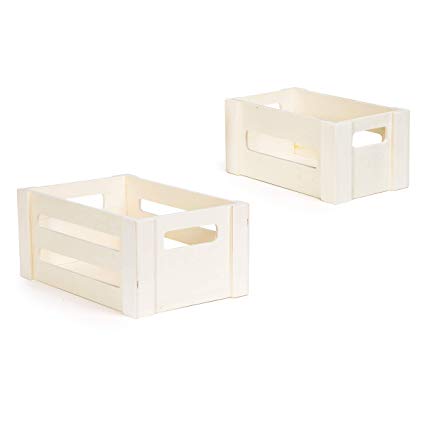 Darice 30041917 Unfinished 2 Pack Wood Crate Natural