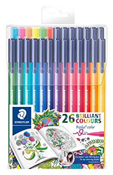 Staedtler 26 Triplus Fiber-Tip Color Pens for Adults - Johanna Basford Adult Coloring Edition