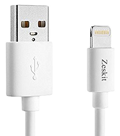 Zeskit Lightning to USB Cable (6.6ft / 2m) - MFi Certified for iPhone iPad iPod with Lightning Connector