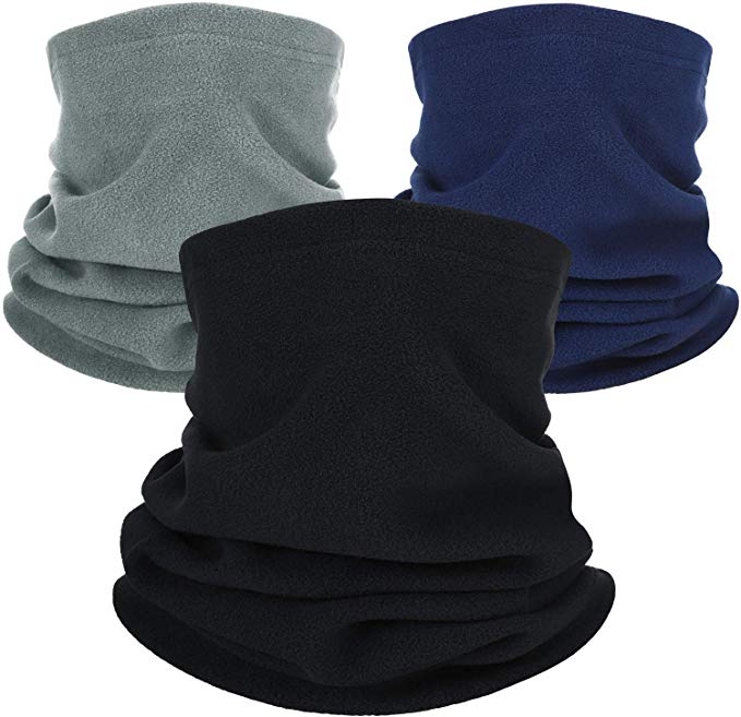 3 Pieces Polar Fleece Neck Warmer Winter Neck Gaiter Windproof Face Mask