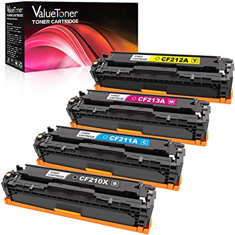 Valuetoner Remanufactured Toner Cartridge Replacement for HP 131A 131X CF210X CF210A CF211A CF212A CF213A for Laserjet Pro 200 Color M251nw M251n MFP M276n M276nw (Black,Cyan,Magenta,Yellow, 4 Pack)