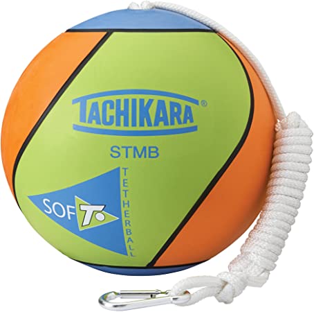 Tachikara STMB Tetherball, Lime Green/Blue/Orange