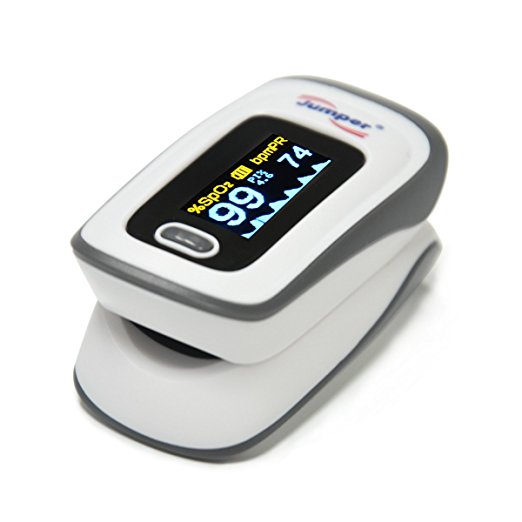 Jumper Fingertip Pulse Oximeter Blood Oxygen Sensor SpO2 Heart Rate Monitor with Large OLED Display