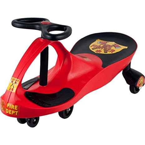Lil' Rider Rescue Firefighter Wiggle Ride-On Car, Red