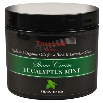 Taconic Shave EUCALYPTUS and MINT Shaving Cream with Organic Oils - 4 oz