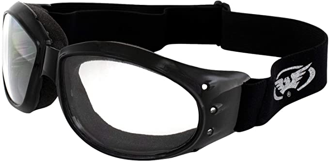Global Vision Eliminator Motorcycle Goggles Clear Shatterproof Anti-Fog Lens