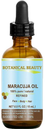 MARACUJA OIL. 100% Pure / Natural. Cold Pressed / Undiluted. For Face, Hair and Body. 0.5 Fl. Oz -15 Ml. By Botanical Beauty