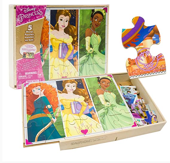 5 Pack of Assorted Princess Puzzles