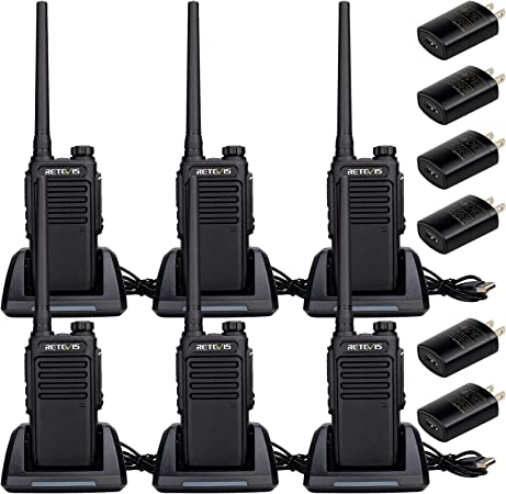 Retevis RT47V MURS Radio,Waterproof Two Way Radio,Replaceable Antenna,5 Low Traffic Channel,2 Way Radios Walkie Talkies Long Range for Farm (6 Pack)