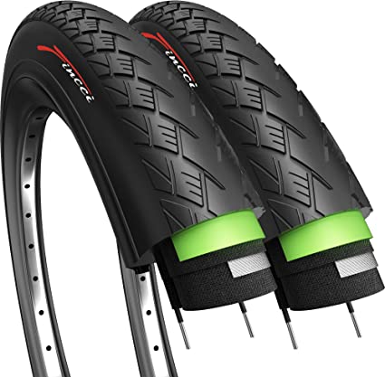 Fincci Pair 700x35c Tire Foldable 37-622 with 1mm Antipuncture Protection for Cycle Road Mountain MTB Hybrid Touring Electric Bike Bicycle with 700 x 35c Tires - Pack of 2