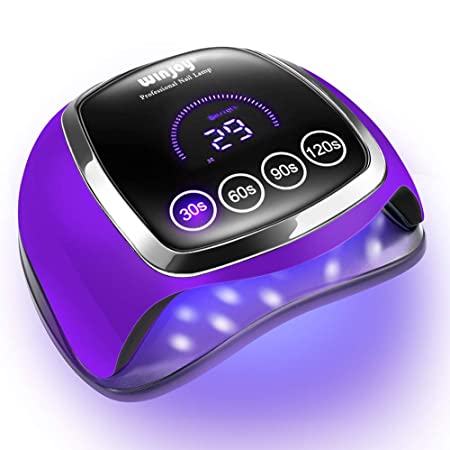 UV LED Nail Lamp for Gel Nails, Winjoy 168W UV Nail Dryer for Gel Polish with 4 Timmer Settings, Auto Sensor and LCD Touch Screen, Professional Nail Curing Lamp for Salon and Home Use