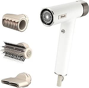 Shark SpeedStyle Hair Dryer & RapidGloss Finisher for Straight & Wavy Hair, 3 Stylers, Ultra Fast Drying, Smooths Flyaways, for All Hair Types, No Heat Damage, Automatic Settings, Ionic, Silk HD331UK