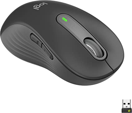 Logitech Signature M650 L Left Wireless Mouse - For Large Sized Left Hands, Silent Clicks, Customisable Side Buttons, Bluetooth, Multi-Device Compatibility - Grey