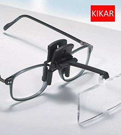 KIKAR Clip-On Magnifier with 4 inter-changeable Lenses - Fit All Specs