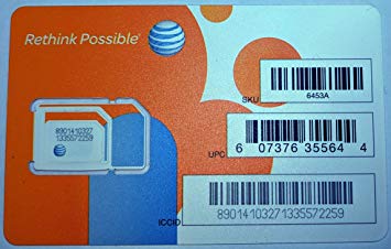 AT&T SIM Card, Compatible with Prepaid (GoPhone) and Postpaid AT&T Cellular Service (Universal, Triple Cut 3-in-1)
