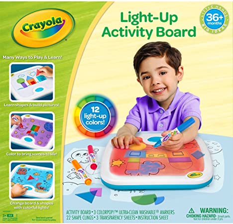 Crayola Light Up Activity Board, Educational Toy for Kids, Gift for Ages 3, 4, 5, 6