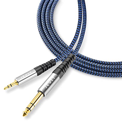 6.35mm to 3.5mm Jack Cable 10 ft,JEVIT 1/8" Male to 1/4" Male TRS Stereo Audio Cord Adapter with Golden-Plated Connector,HiFi Cable Perfect for Laptop; Home Theater; Amplifier; Mixer; Speaker