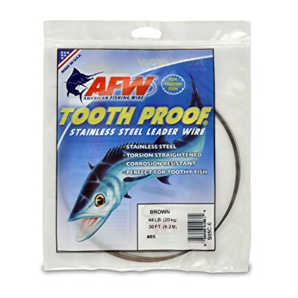 American Fishing Wire Tooth Proof Stainless Steel Single Strand Leader Wire