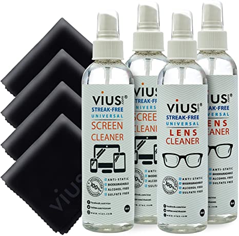 Lens and Screen Cleaner Kit - vius Lens and Screen Cleaner Combo Kit (4 Pack)
