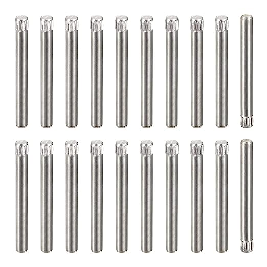 uxcell 3x30mm 304 Stainless Steel Dowel Pins, 50Pcs Knurled Head Flat Chamfered End Dowel Pin, Wood Bunk Bed Shelf Pegs Support Shelves Fasten Elements