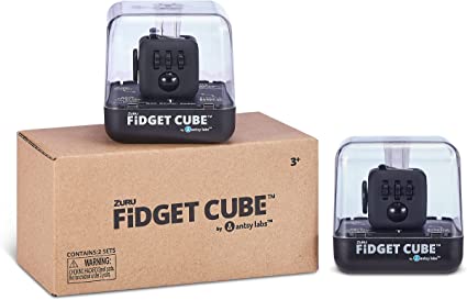Fidget Original Cube Black, Stress Relief Toy, Sensory Toy, Black (2 Pack) by Antsy Lab