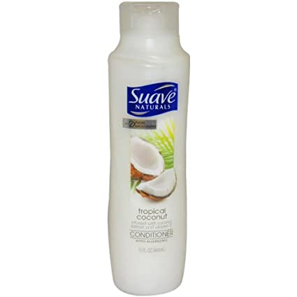 Suave Tropical Coconut Infused with Coconut Extract and Vitamin E Conditioner for Unisex, 15 Ounce