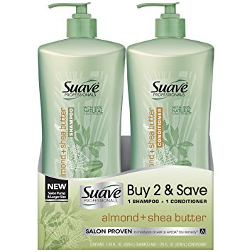 Suave Professionals Shampoo and Conditioner, Almond and Shea Butter, 28 Ounce