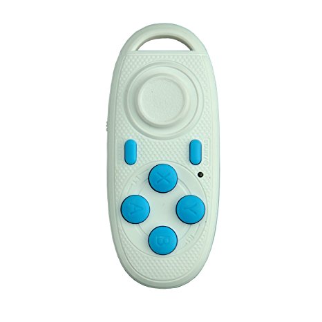 DEFAIRY Bluetooth Remote Controller Android Gamepad Bluetooth Remote Selfie Stick Remote Shutter for iPhone Android Smartphone Google Cardboard VR Headset Ebook Powerpoint Android TV (White)