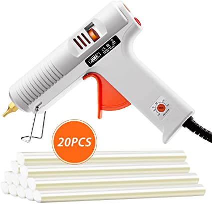 BicycleStore Hot Glue Gun, 150W High Temp Adjustable Melt Glue Gun Kit Non-drip Nozzle with 20pcs Glue Sticks(7.87'' x 0.45") for DIY, Art Crafts, Home Quick Repairs & Sealing, Artistic Creation