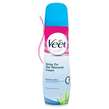 Veet Spray On Hair Removal Cream for Sensitive Skin, 150ml