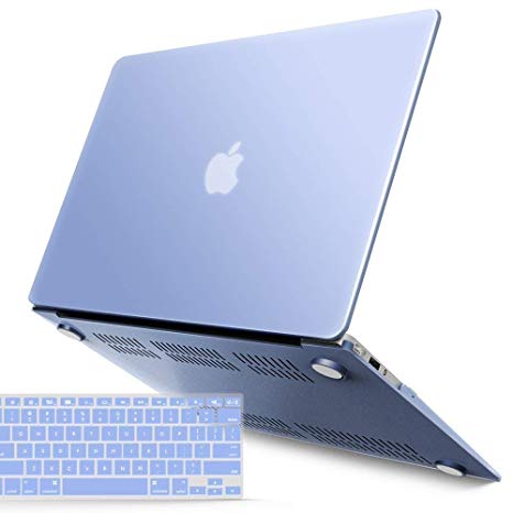 IBENZER MacBook Air 13 Inch Case, Soft Touch Hard Case Shell Cover with Keyboard Cover for Apple MacBook Air 13 A1369 1466 NO Touch ID, Serenity Blue,MMA13SRL 1A