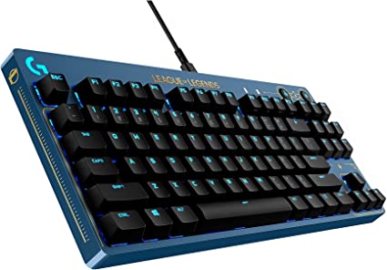 Logitech G PRO Mechanical Gaming Keyboard - Ultra-Portable Tenkeyless Design, Detachable USB Cable, LIGHTSYNC RGB Backlit Keys, Official League of Legends Edition