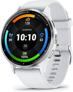 Garmin Venu 3, AMOLED GPS Smartwatch with All-Day Advanced Health and Fitness Features, Voice Functionality, Music Storage, Wellness Smartwatch with up to 14 Days battery Life, Whitestone(Renewed)