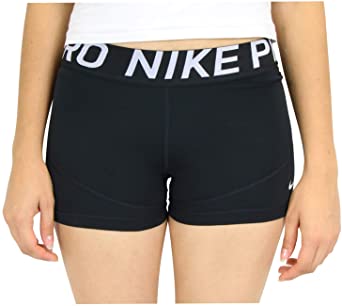 Nike Women's Pro 3" Training Short (Black/Black/White, XX-Large)