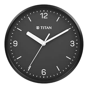 Titan Classic Black Analog Wall Clock with Silent Sweep Technology (25.5 x 25.5)