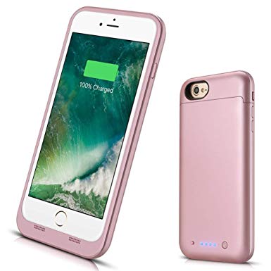 Battery Case for iPhone 8/7, VinPone [4500mAh] Rechargeable Portable Protective Charging Case Compatible with iPhone 8 & iPhone 7 Extended Backup Charger Case - Rose Gold