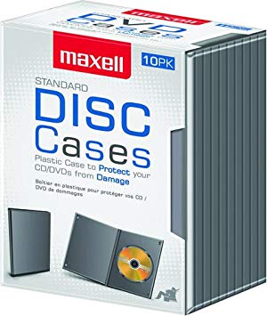 Maxell Safely Stores and Protects From Dust and Contaminants DVD-JC10 DVD Storage Case, 10 Pack