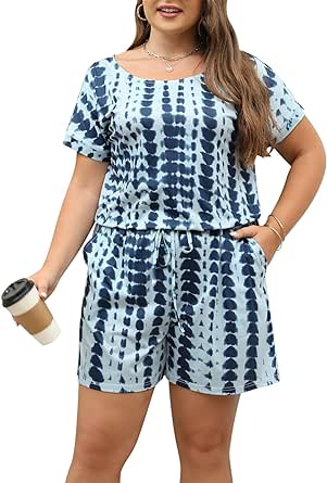 Nemidor Women's Casual Plus Size Loose Jumpsuit and Rompers Stretchy Elastic Waist Summer Short Playsuit with Pockets NEM252