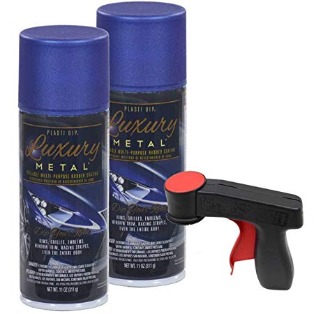 Plasti Dip Luxury Metal Spray, 2, 11oz Cans with Cangun Trigger (Ultrasonic Blue Metallic)