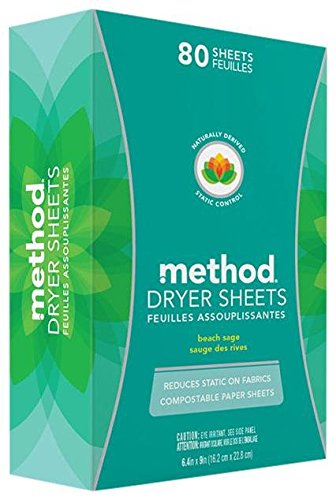 Method Dryer Sheets Beach Sage - 80 CT